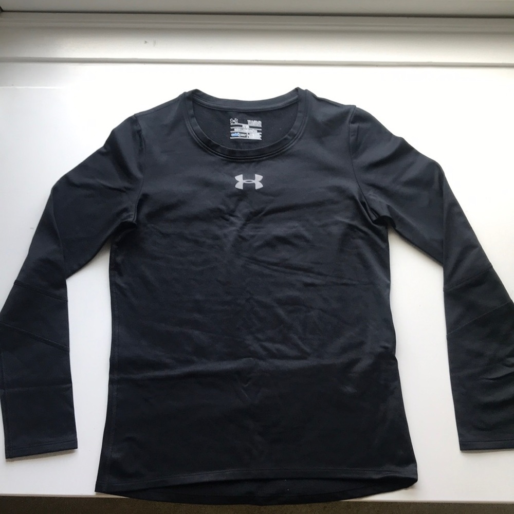 Under Armour YLG Youth Large Fitted Black Cold Gear Long Sleeve Shirt
